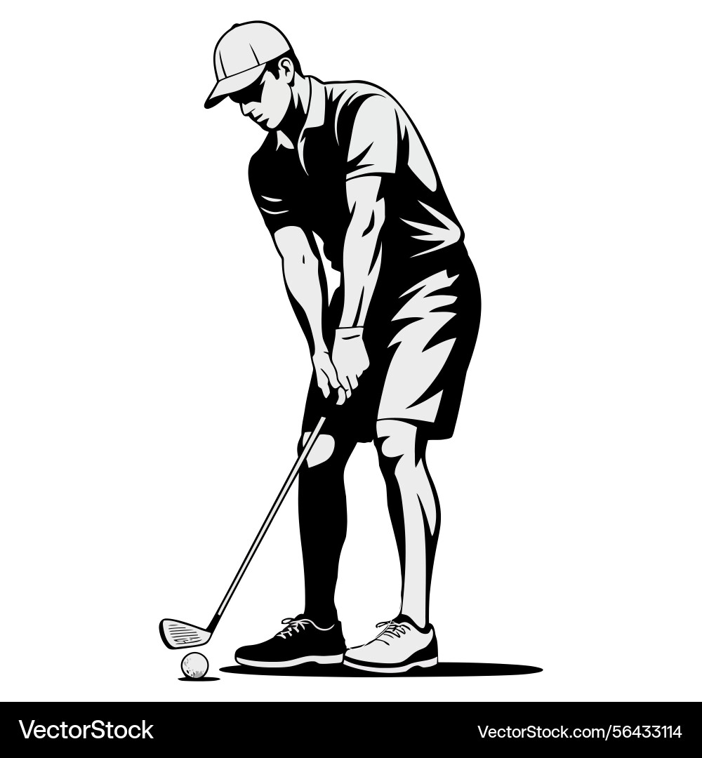 Dynamic golfer finish pose in flat design Dynamic golfer finish pose in flat design Vector Image