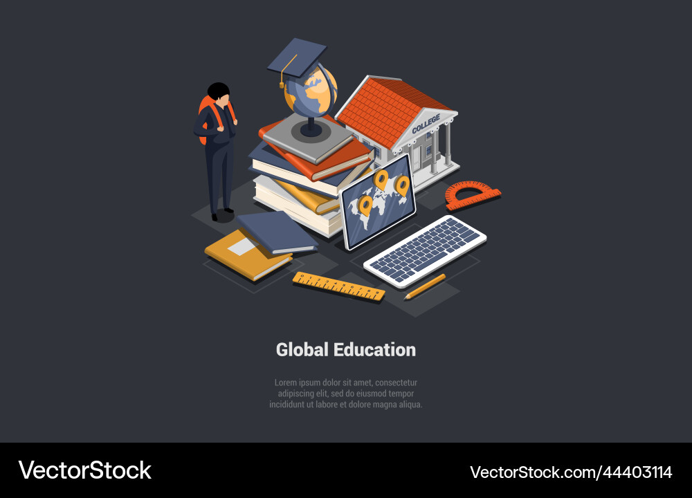 E-learning distance graduate certificate program vector image