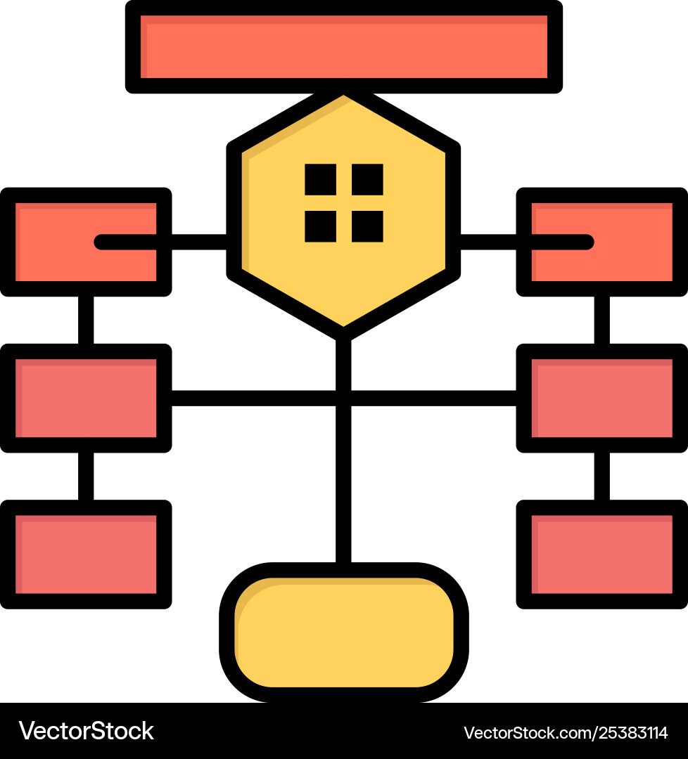 Flowchart flow chart data database flat color Flowchart flow chart data database flat color vector image