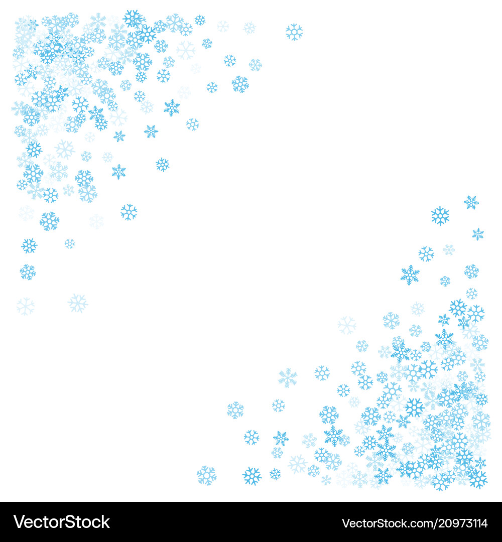 Frame or border of random scatter snowflakes Frame or border of random scatter snowflakes vector image