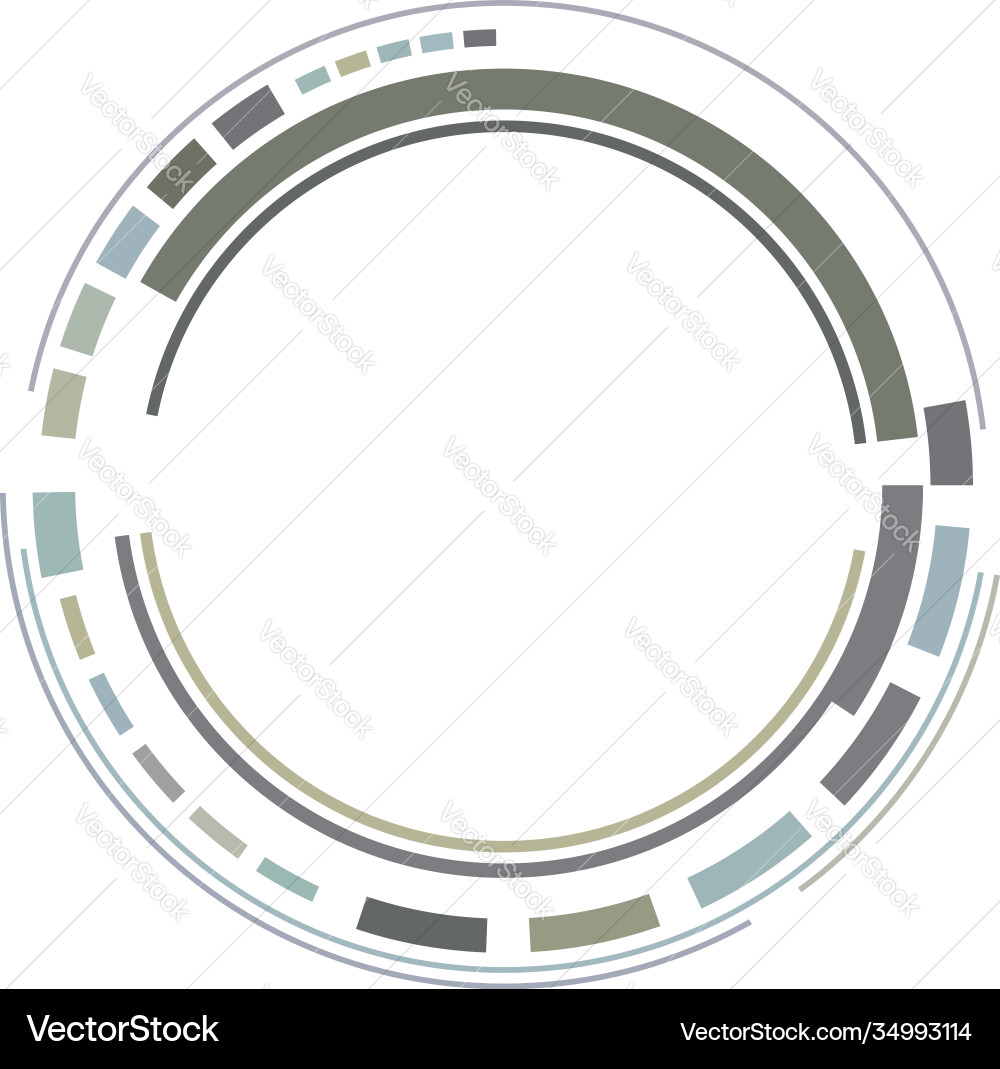 Geometric hud sc-fi gui ui circular elements vector image