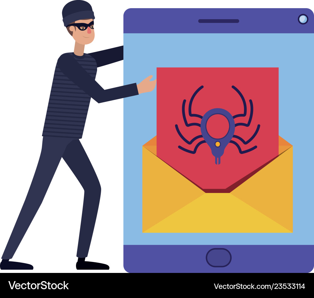 Hacker stealing information avatar character Hacker stealing information avatar character vector image