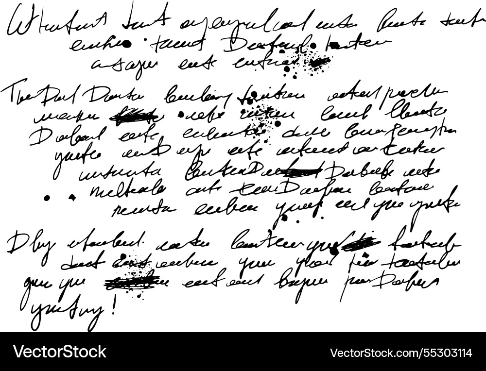 Illegible script poetry unreadable text Illegible script poetry unreadable text vector image