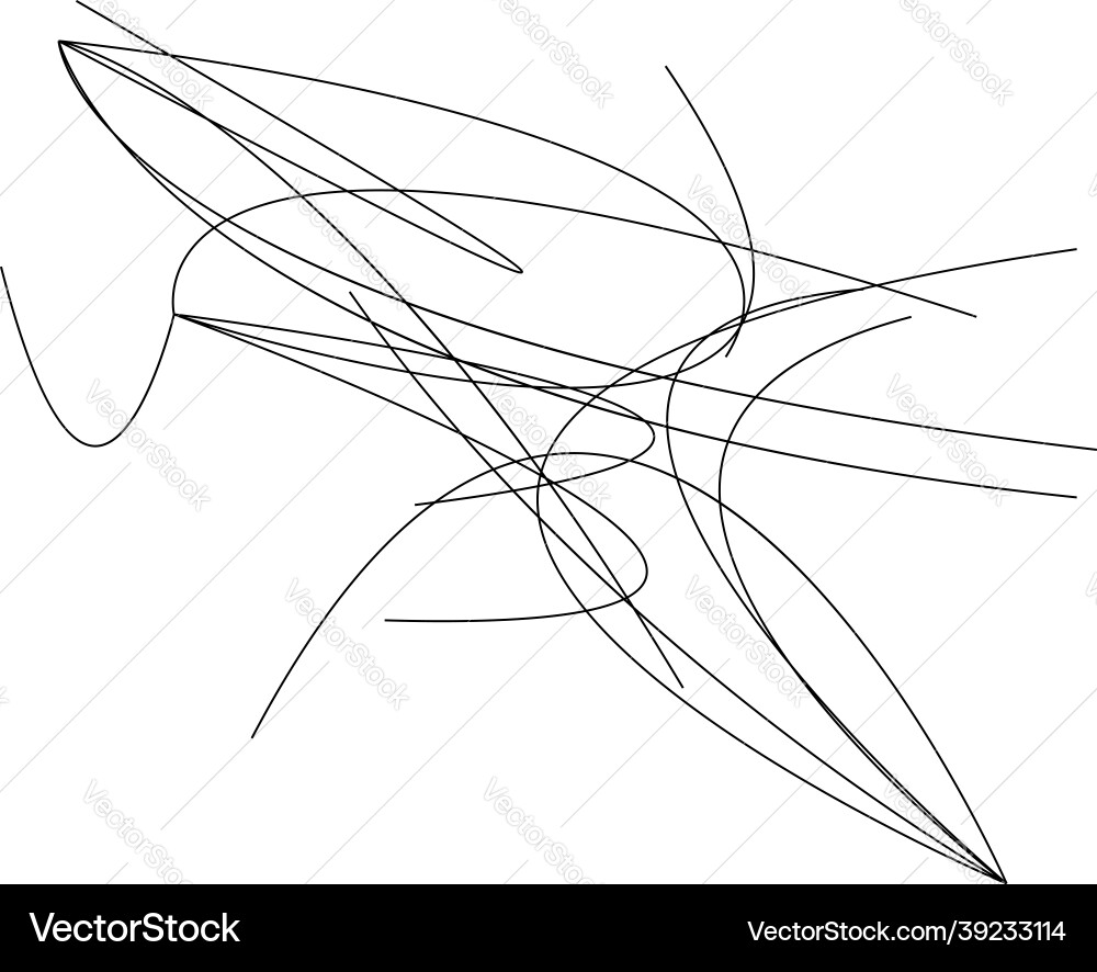 Random curvy squiggly tangled lines knot loop Random curvy squiggly tangled lines knot loop vector image