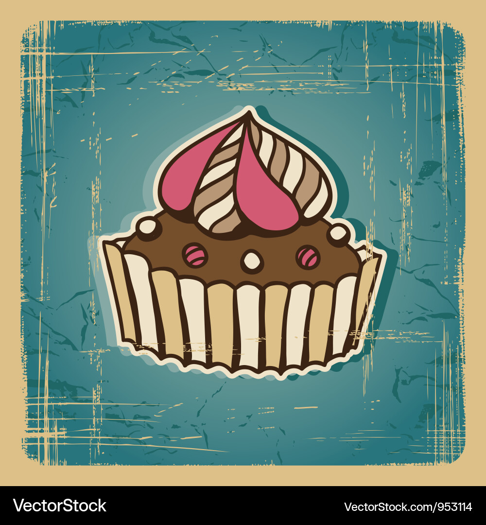 Retro Cake Background Vector Image