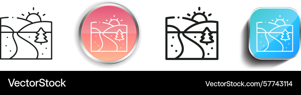 Road icon thin linear regular and button style Road icon thin linear regular and button style vector image
