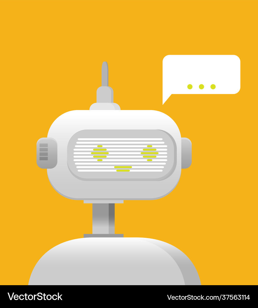 Robot customer support service chat bot flat Robot customer support service chat bot flat vector image