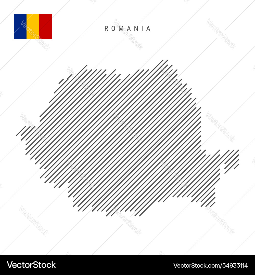 Romania map from pattern of black slanted parallel Romania map from pattern of black slanted parallel Vector Image
