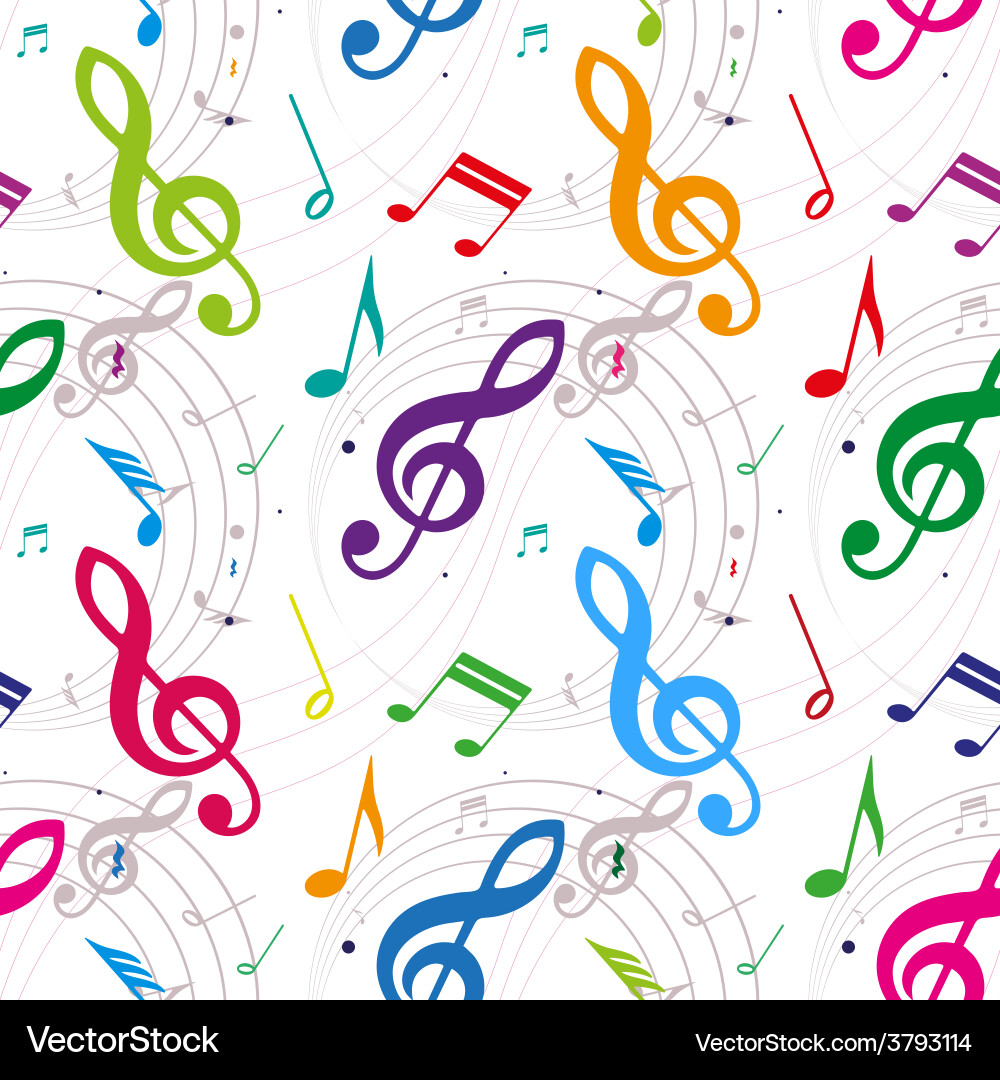 Seamless background with notes Vector Image
