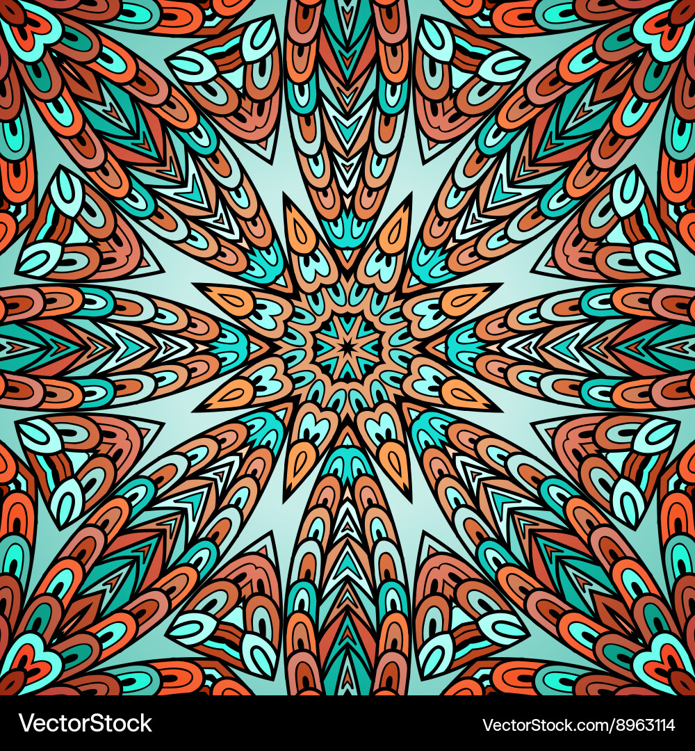 Seamless pattern with colorful circle ornament vector image
