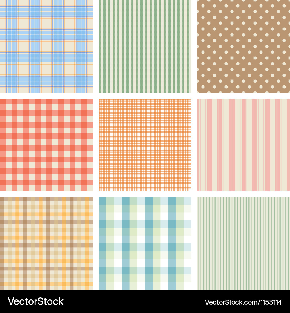 Set of 9 seamless abstract retro pattern vector image