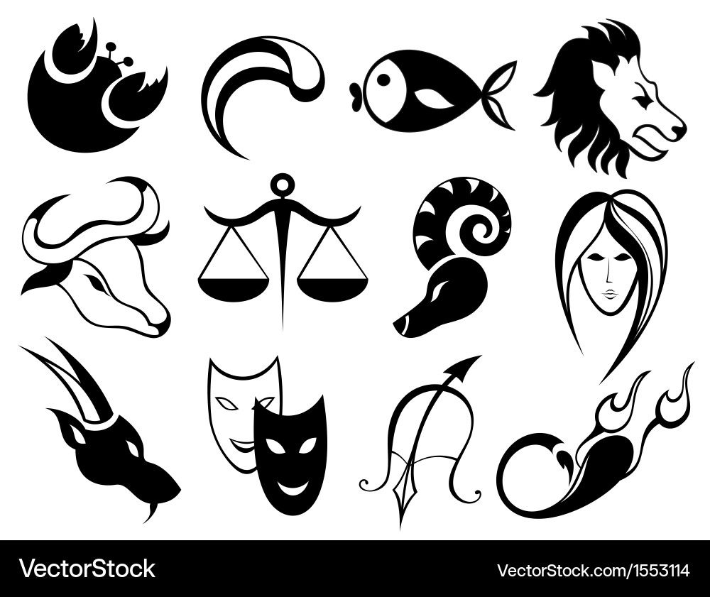 Set of zodiac signs Vector Image
