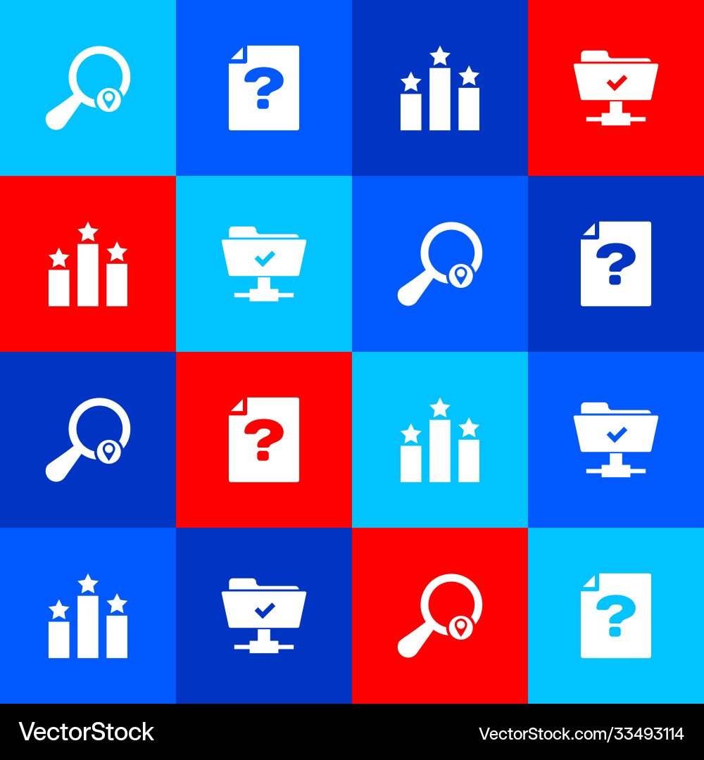 Set search location unknown document ranking Vector Image
