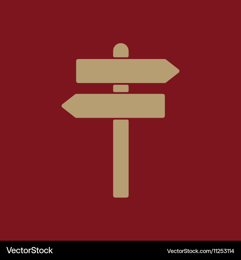 Signpost icon pointer symbol flat vector image