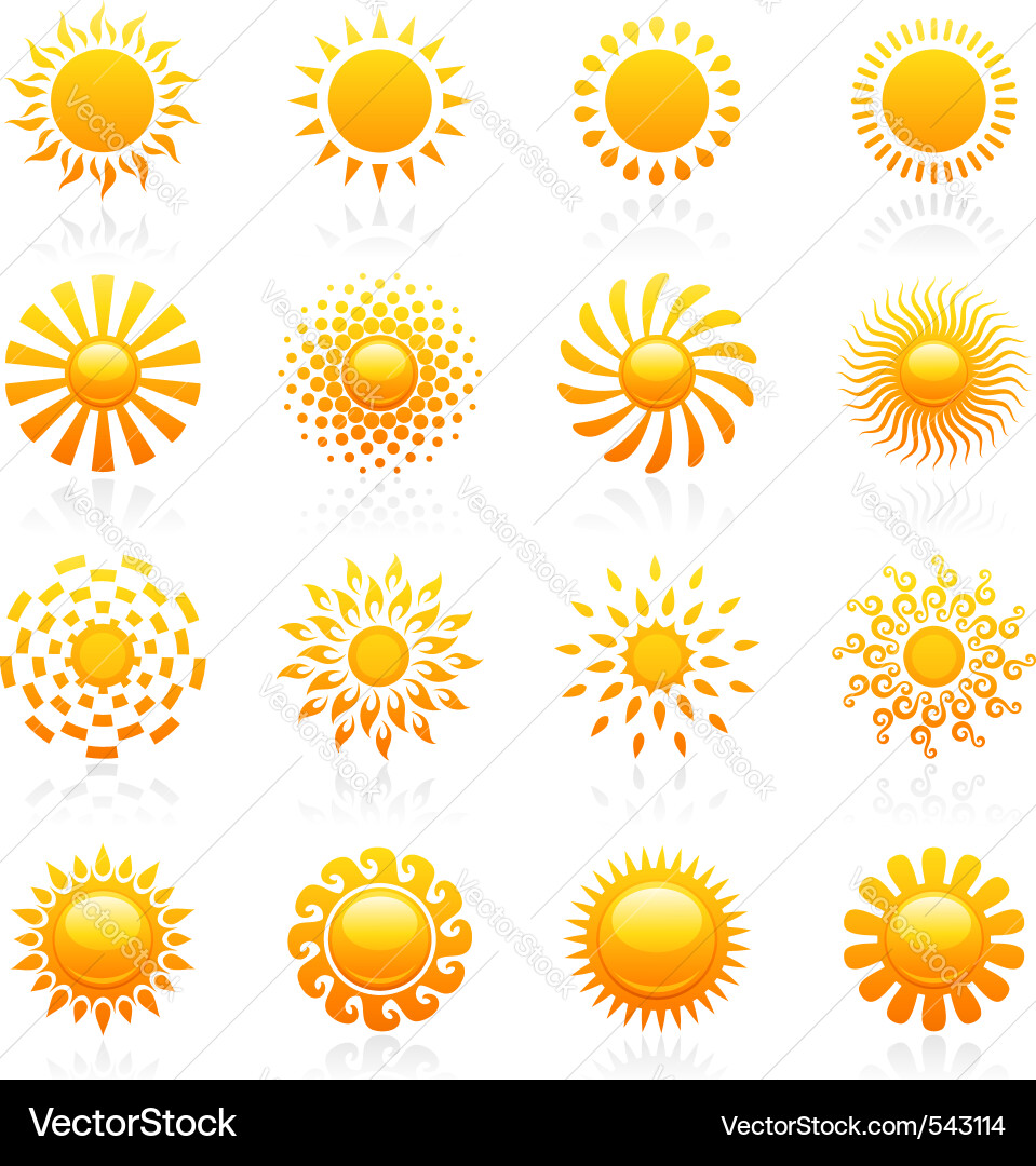 Sun Element Icon Set vector image