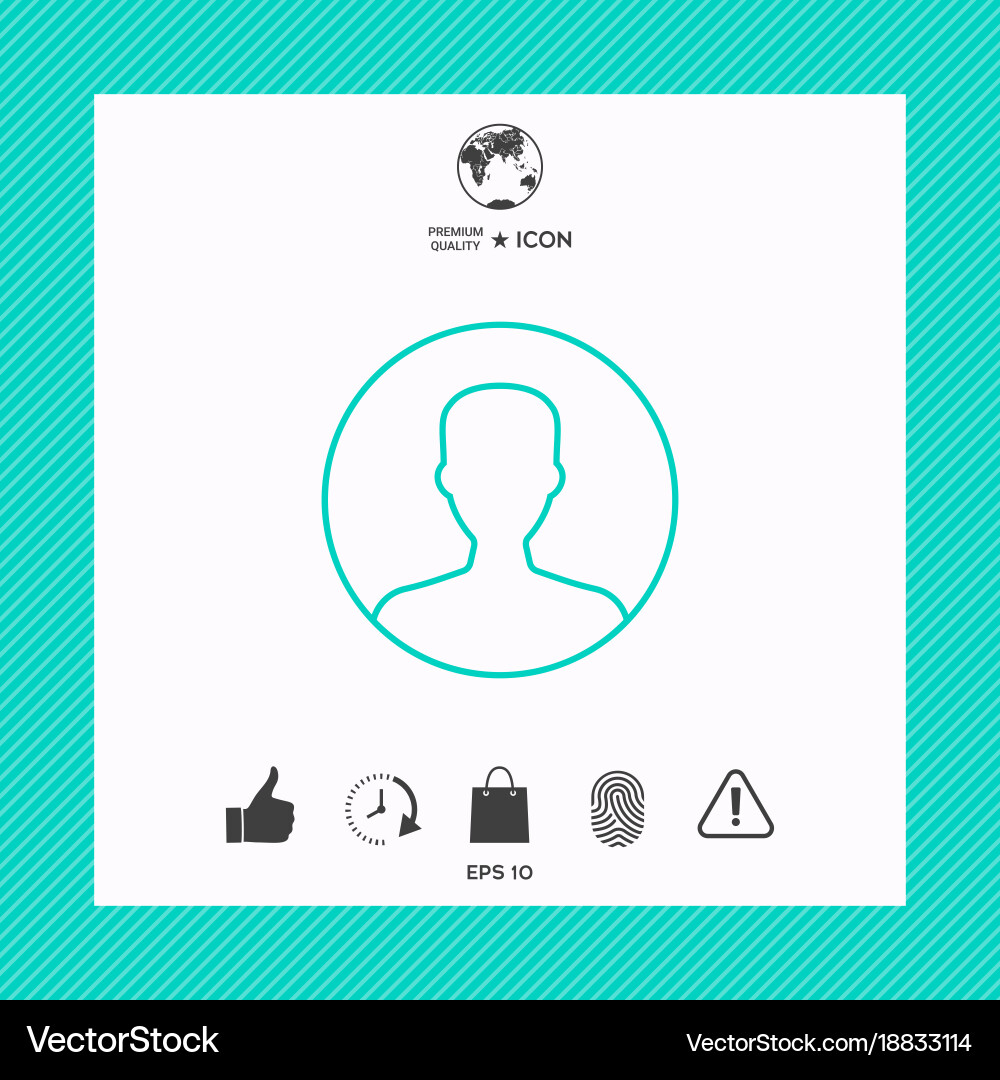 Symbol of user icon in circle profile line Vector Image