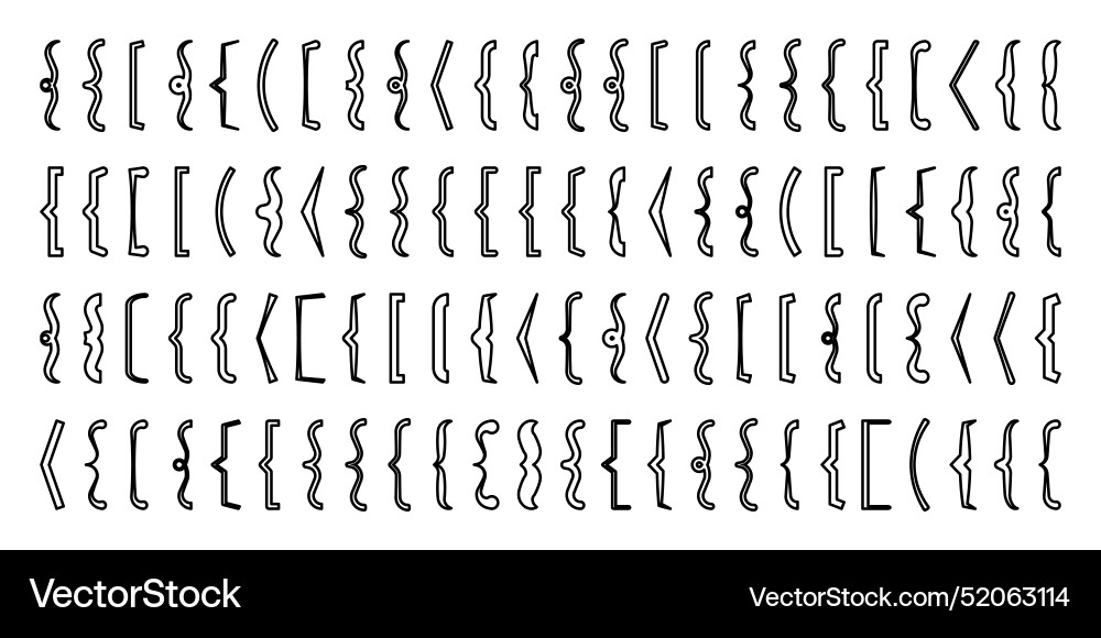 Text brackets collection black quotation box vector image