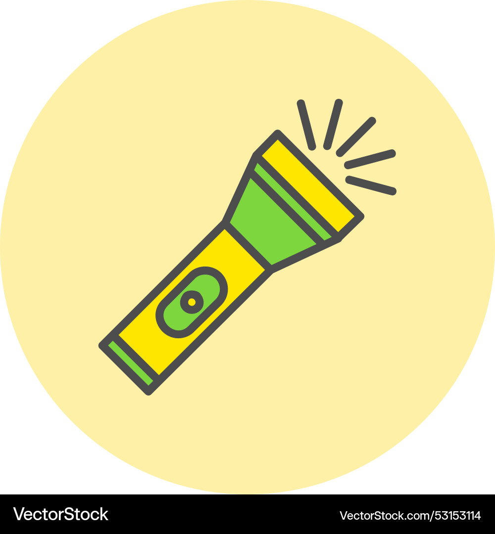 Torch line filled circle icon Vector Image