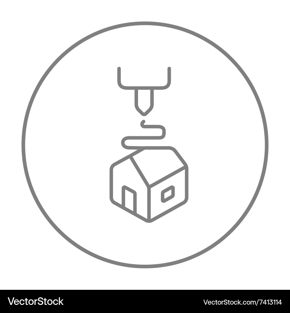 Tree d printing line icon Vector Image