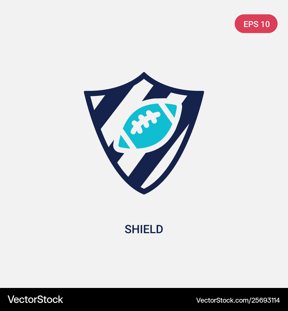 Two color shield icon from american football Two color shield icon from american football vector image