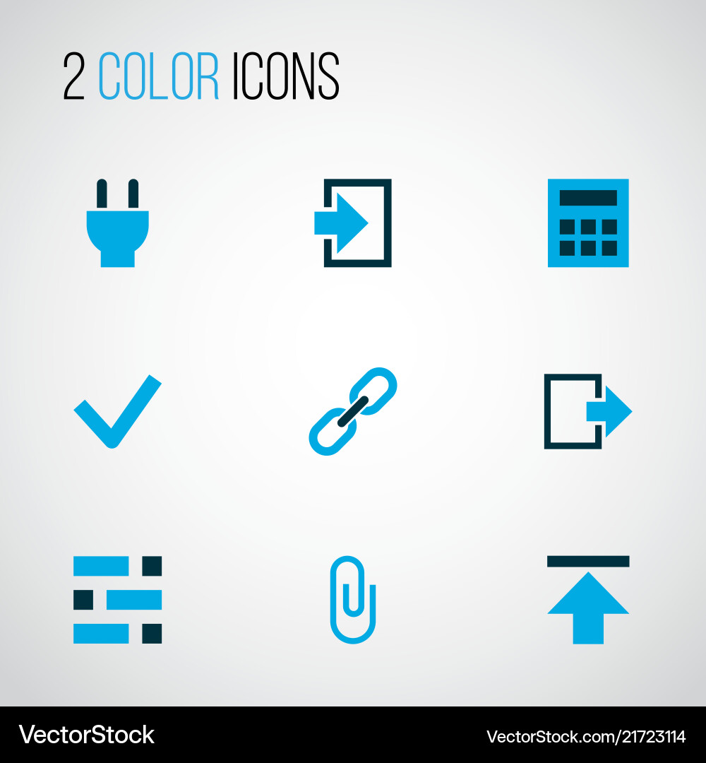 User icons colored set with checkmark exit link User icons colored set with checkmark exit link Vector Image
