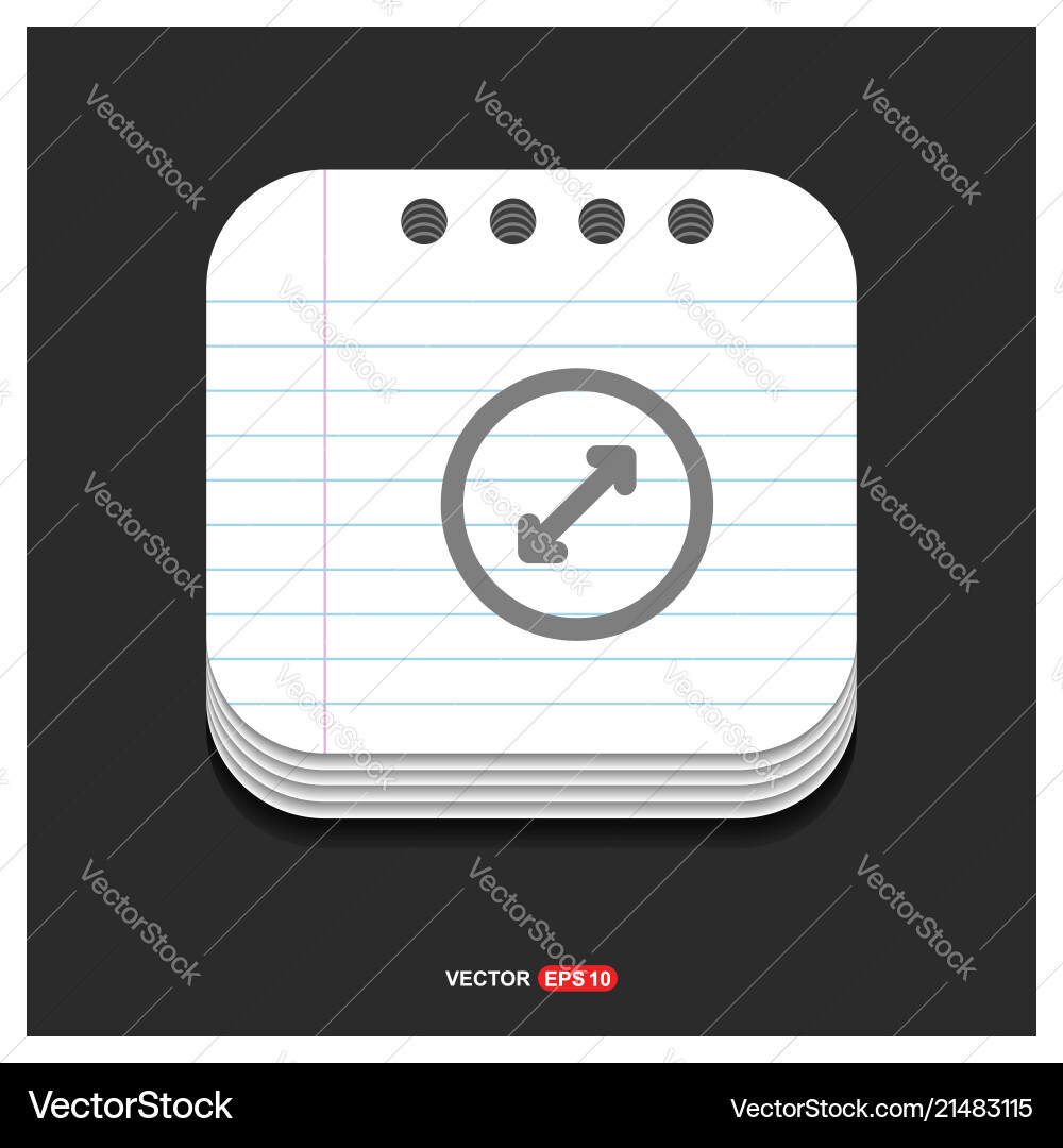 2 side arrow icon gray on notepad style vector image