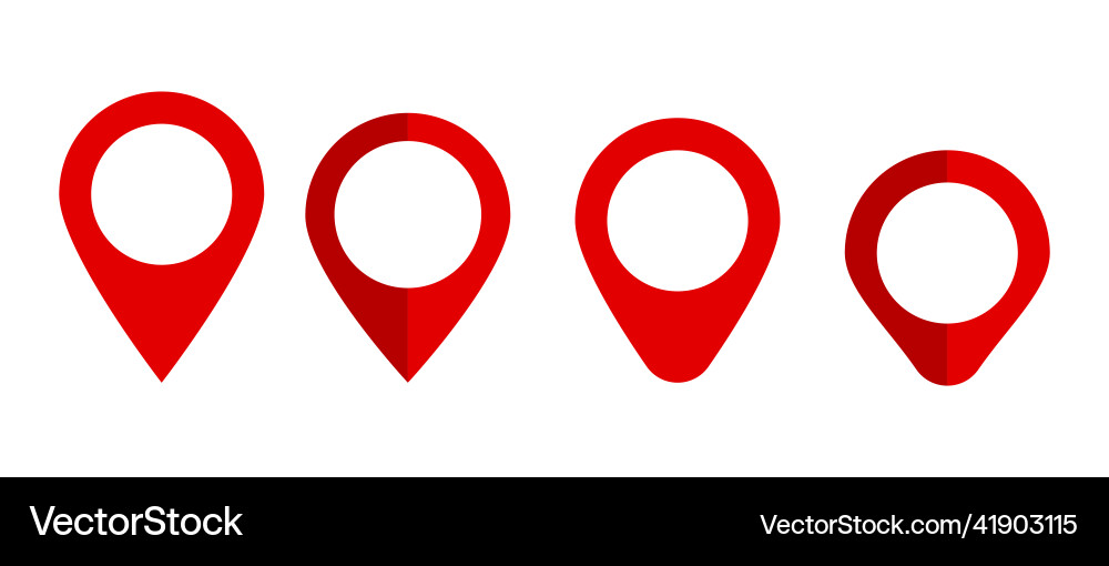 A set of map pin icons in various shapes vector image