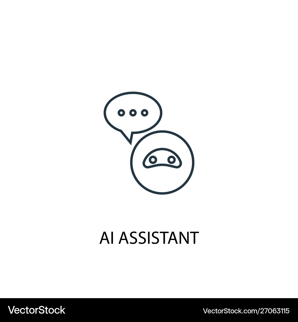 Ai assistant concept line icon simple element vector image