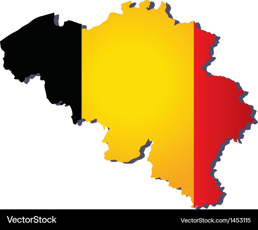 Belgium Map with Flag Vector Image
