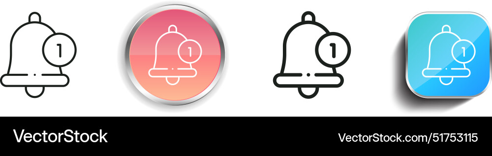 Bell icon thin linear regular and button style vector image