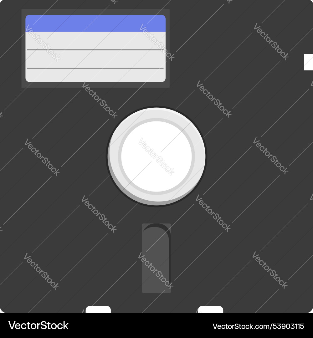 Black floppy disk representing saving data concept Black floppy disk representing saving data concept vector image