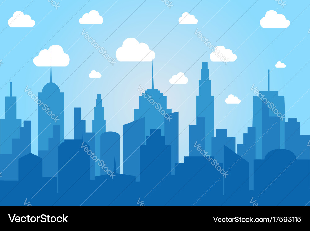 Cityscape with Clouds Vector Image