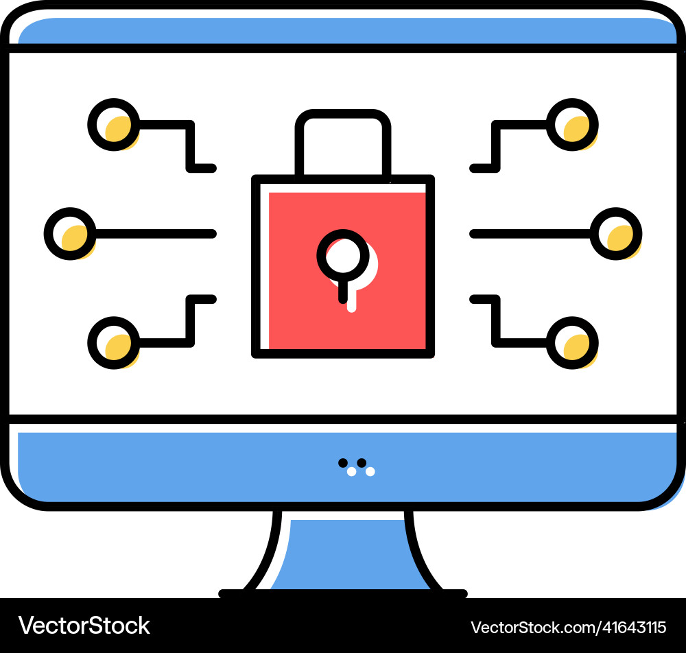Computer security color icon vector image