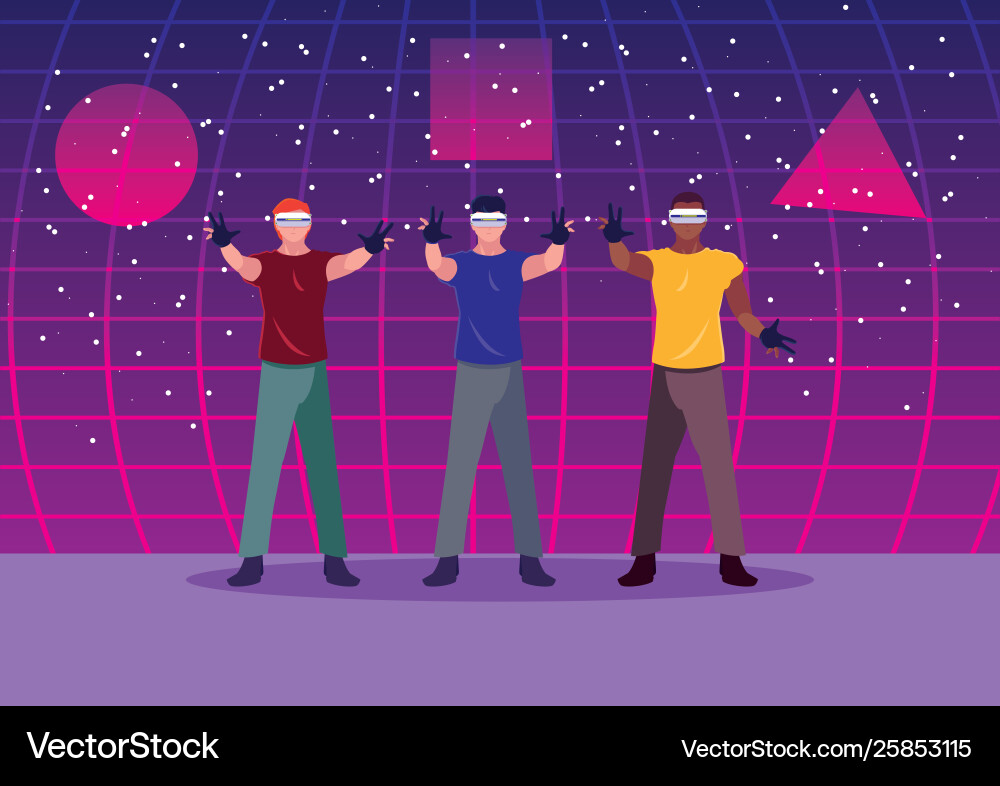 Design men using technology augmented Vector Image