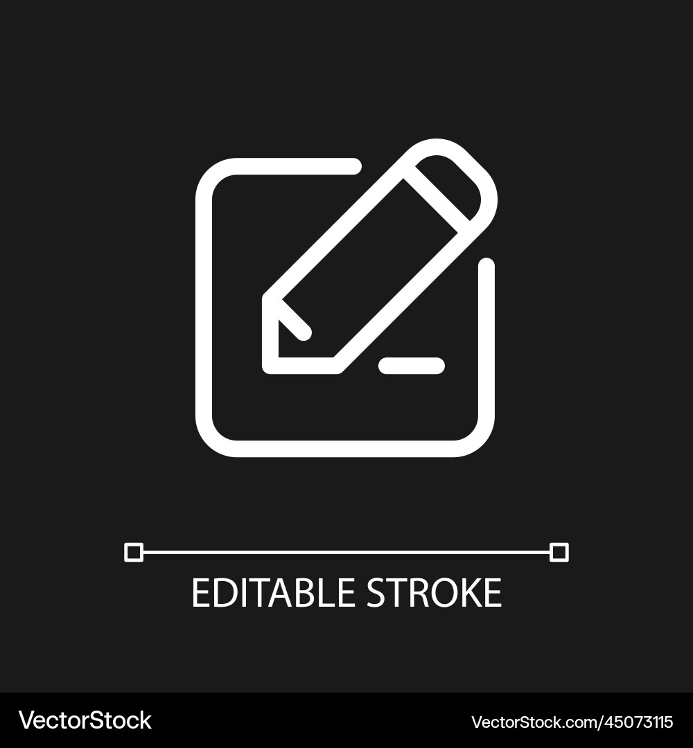 Edit text pixel perfect white linear ui icon Edit text pixel perfect white linear ui icon vector image