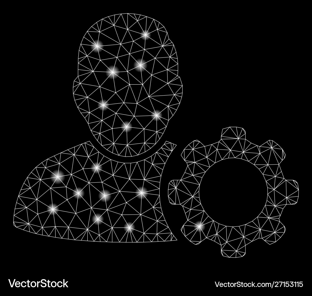 Flare mesh network user settings gear with Flare mesh network user settings gear with Vector Image