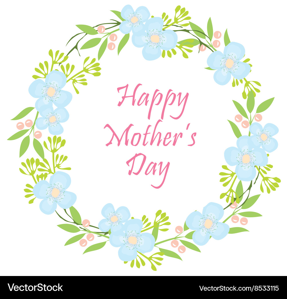 Floral Wreath for Mother's Day Vector Image