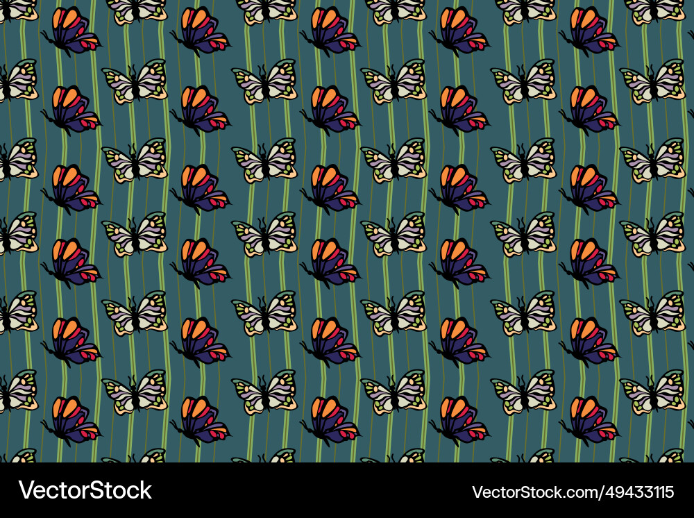 Flying butterflies pattern abstract design Vector Image