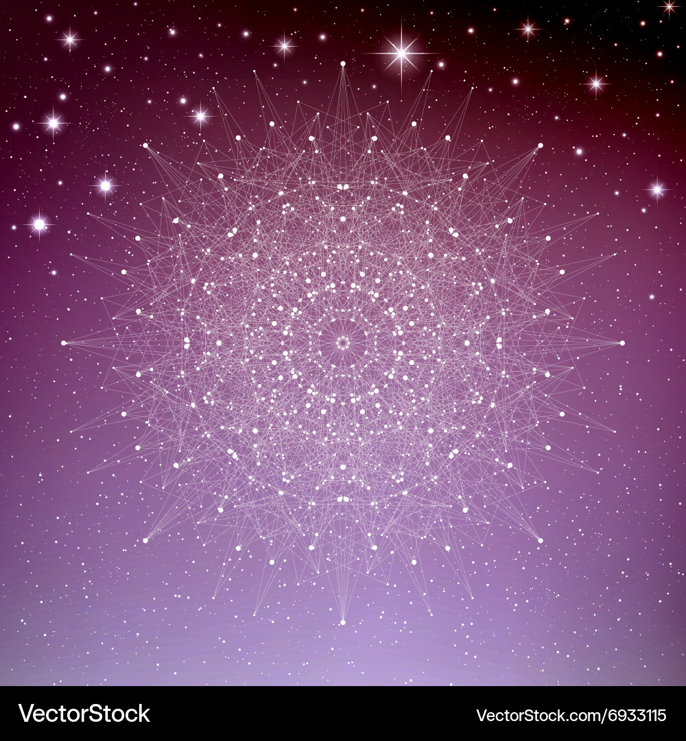 Geometric abstract form with connected lines vector image