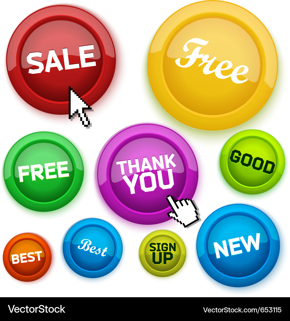 Glossy Buttons - Website Graphics vector image