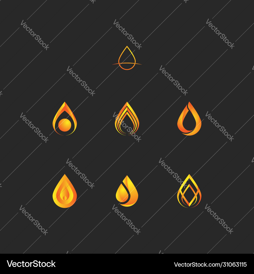 Goldener Luxus Wassertropfen oder Feuerkerze Logo Goldener Luxus Wassertropfen oder Feuerkerze Logo vektorbild