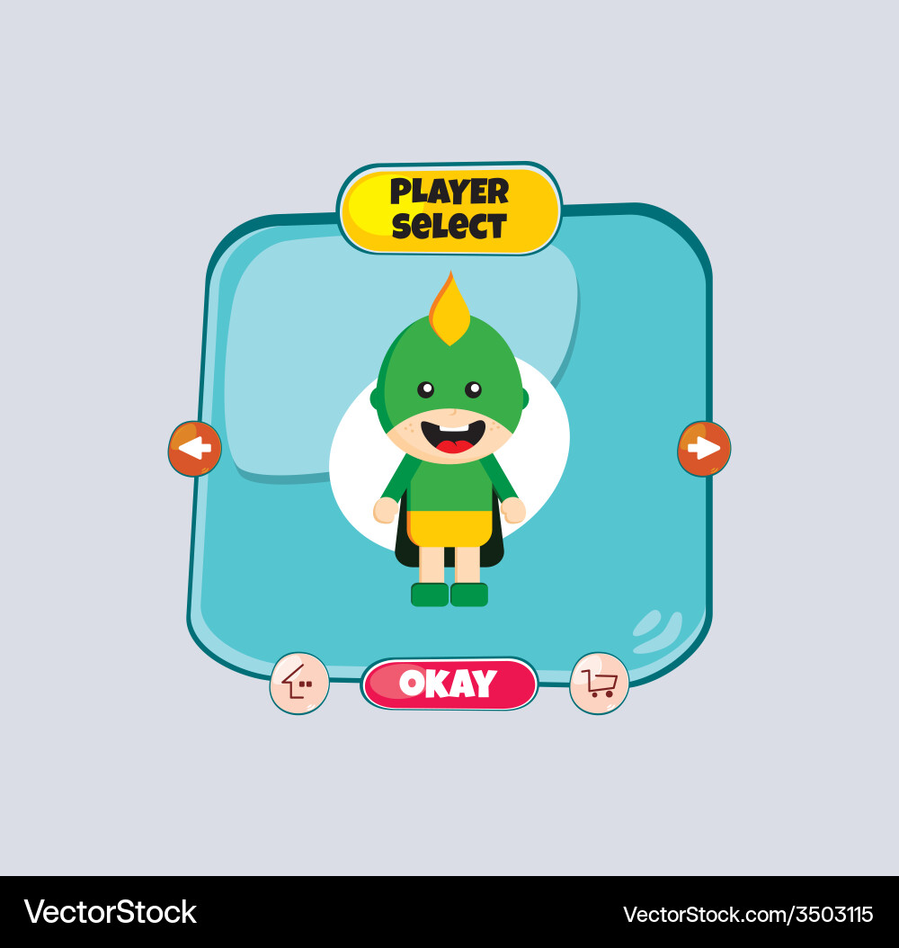 Hero character option game assets element Vector Image
