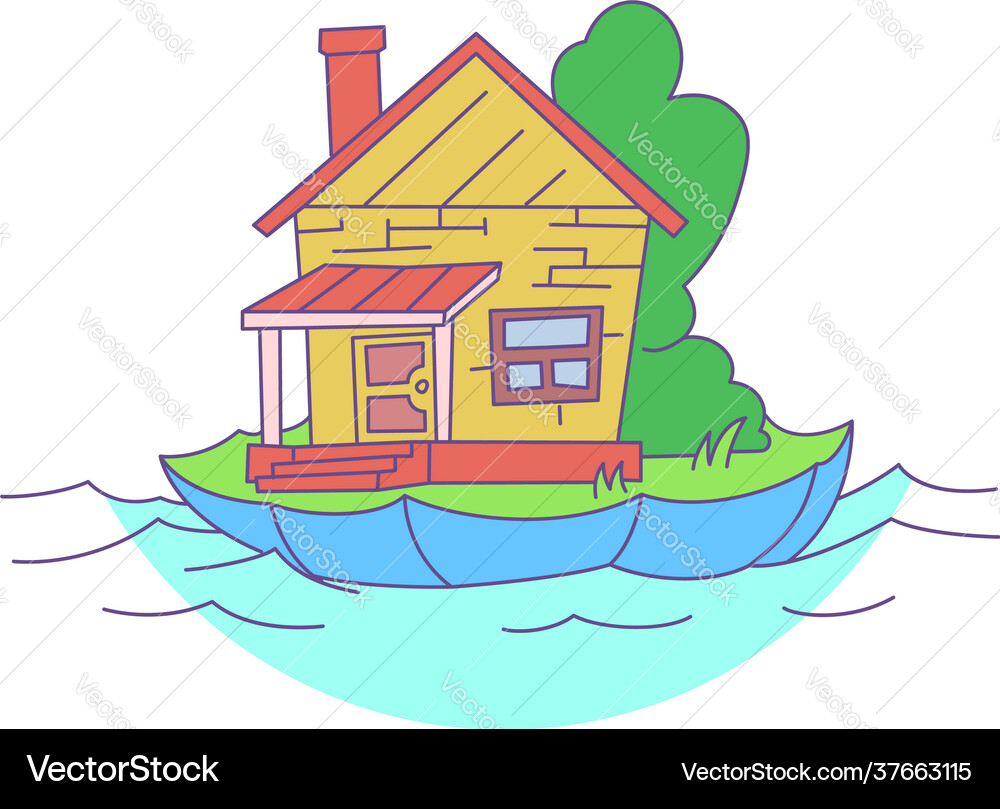 House insurance service icon cartoon and flat House insurance service icon cartoon and flat vector image