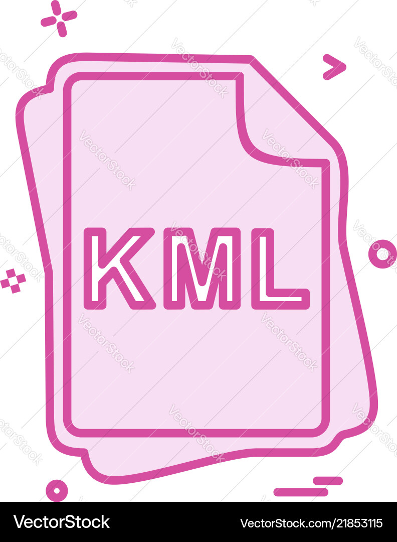 Kml file type icon design Kml file type icon design Vector Image
