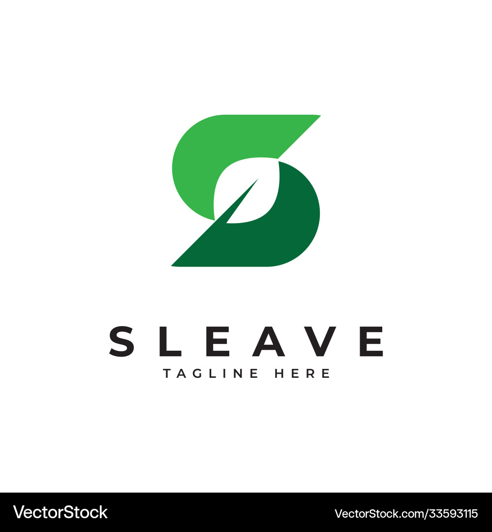 Letter S Leaf Logo - Natural Growth Vector Image