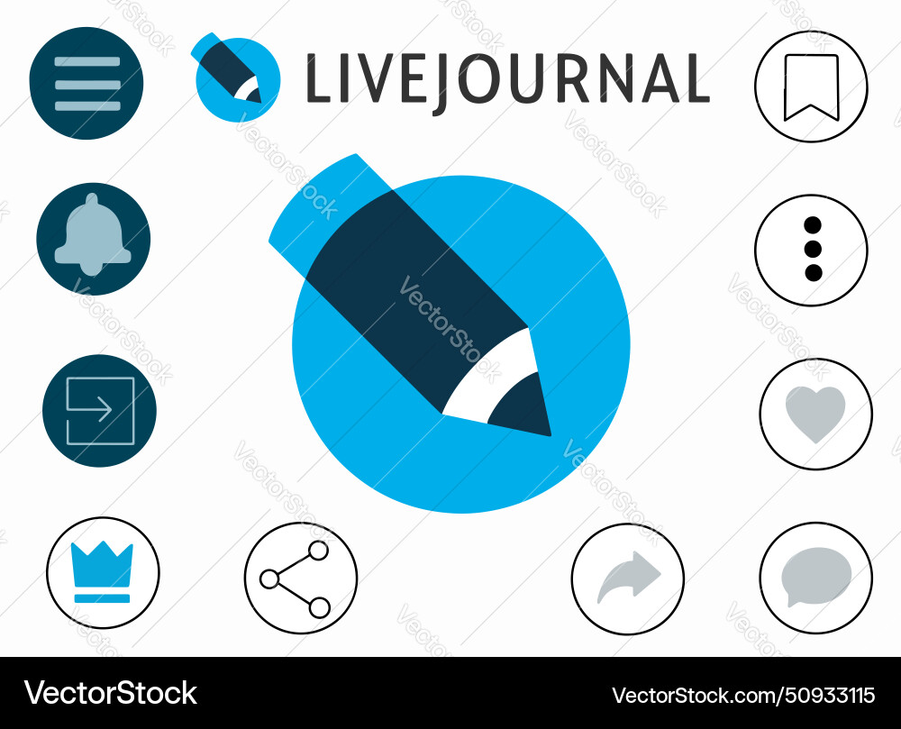 Livejournal social networks color Livejournal social networks color vector image