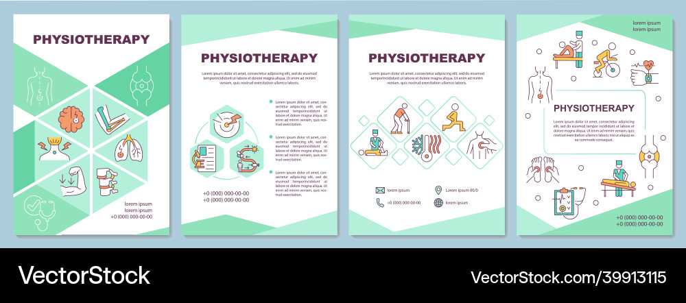 Physical therapy brochure template Royalty Free Vector Image
