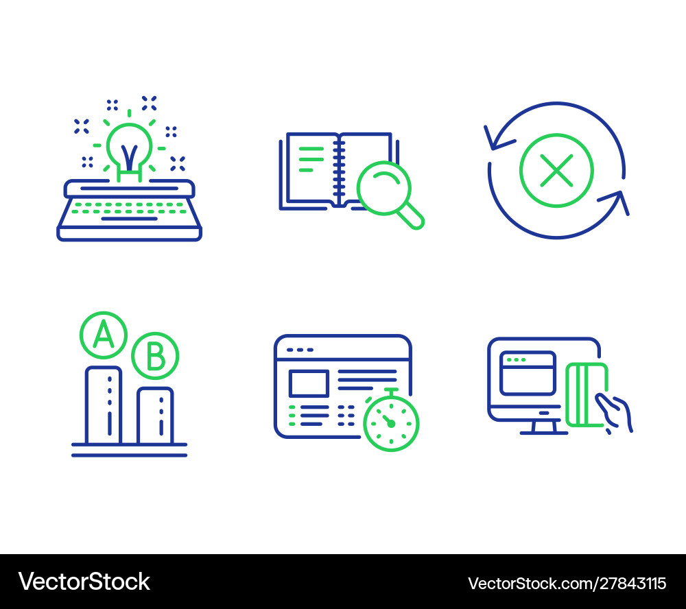 Schreibmaschinen Web-Timer und ab Prüfsymbole Set Schreibmaschinen Web-Timer und ab Prüfsymbole Set vektorbild