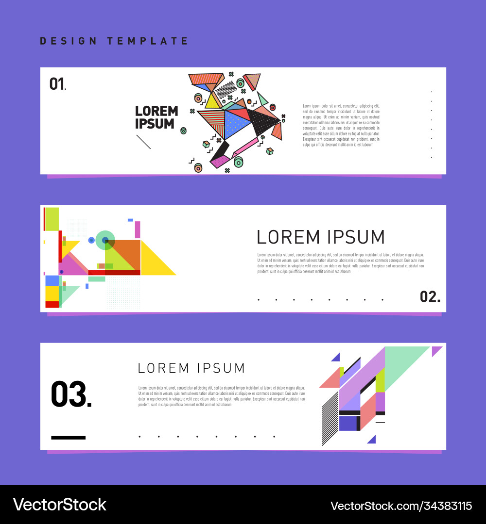 Set abstract banner web design template retro Set abstract banner web design template retro Vector Image