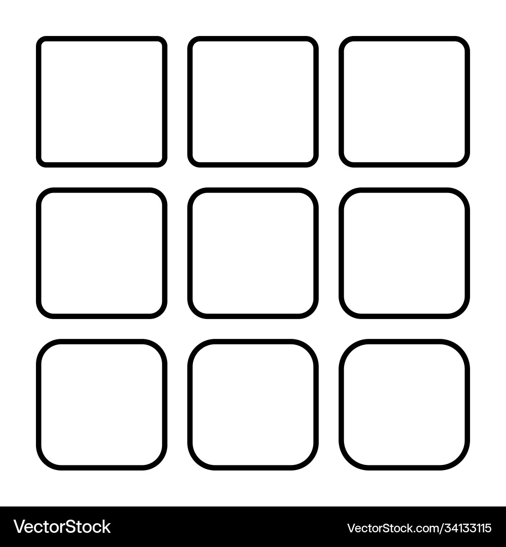Set empty frame collection outline border vector image